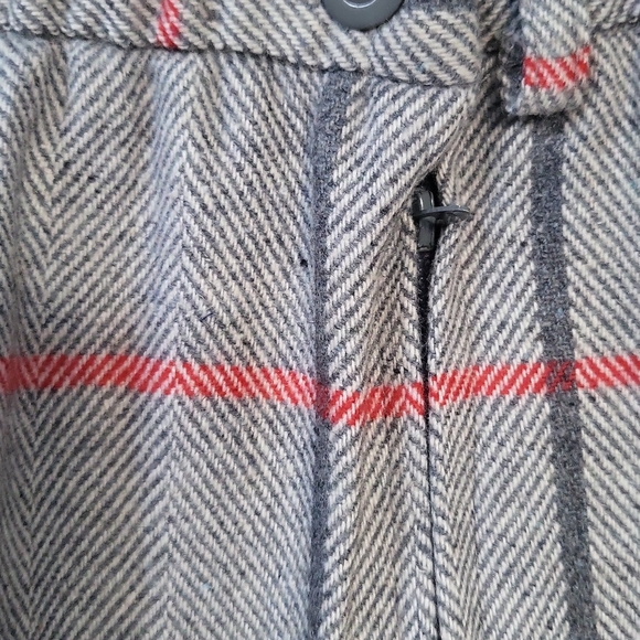 Vintage Cos Cob Gray Wool Blend Plaid Midi Skirt 28" Waist - Picture 4 of 8